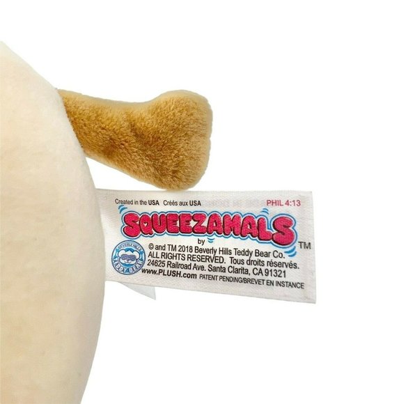 Squeezamals Dan the Dog Brown Puppy Plush Pink Cheeks 4" Stuffed Animal - Picture 4 of 9